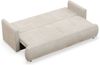 Selsey 'Ovo Mini' 3-Sitzer Schlafsofa mit Bettkasten, Velours Easy-Clean, creme Bild 4
