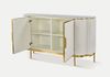 Livin Hill Stilig ST906C Kommode, MDF, natürliche Muschel, Edelstahl, Platte: synthetischer Marmor, 88 x 40 x 150 cm Bild 3