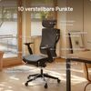 Desktronic Bürostuhl Verstellbarer Ergonomischer SitPro, Schwarz 3-Dimensional Armlehne, Integrierte 5-Wege-Lendenwirbelstütze Bild 4