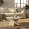 moebel17 Couchtisch Couchtisch Enigma Beige Travertin Optik Ø 75 cm Wohnzimmertisch (Einzelmöbel, 1-St, Besteht aus 1 Couchtisch), Pflegeleichte Oberfläche, Granitoptik Bild 2