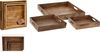 Koopman Tablett Serviertablett Holztablett Frühstückstablett Tablett 3tlg Mangoholz, Holz, (3-tlg), Massivholz, 27x27cm, 30x30cm, 24x24cm, Braun Bild 2