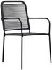 vidaXL Gartenstühle 2 Stk. Baumwollseil und Stahl Schwarz 48568 Bild 2