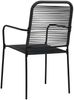 vidaXL Gartenstühle 2 Stk. Baumwollseil und Stahl Schwarz 48568 Bild 5