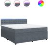 vidaXL Boxspringbett mit Matratze Dunkelgrau 180x200 cm Samt 3290119 Bild 2