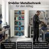 STEELSØN 'Regulus' Aktenschrank, Metall, weiß, 175x40x80 cm, abschließbar, Metallschrank mit 5 Fächern, geeignet als Werkzeugschrank Bild 3