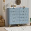 UEV Kommode mit 5 Schubladen, Highboard, Schmal Beistellschrank (Mehrzweckschrank für Wohnzimmer Schlafzimmer Büro Flur, Sideboard mit Schubladen weiß/schwarz/dunkel blau/graublau), 60 x 34 x 110 cm, Schubladenschrank, Aufbewahrungsschrank, mit Kisppschutz Bild 3