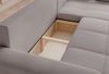 Ecksofa Schlafsofa Sofa LEROS XL in Stoff Manila Hellgrau Ottomane Rechts Bild 5