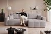 Ecksofa Schlafsofa Sofa LEROS XL in Stoff Manila Hellgrau Ottomane Rechts Bild 3