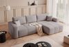 Ecksofa Schlafsofa Sofa LEROS XL in Stoff Manila Hellgrau Ottomane Rechts Bild 2