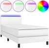 vidaXL Boxspringbett mit Matratze & LED Weiß 100x200 cm Kunstleder 3134088 Bild 2