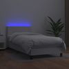 vidaXL Boxspringbett mit Matratze & LED Weiß 100x200 cm Kunstleder 3134088 Bild 4