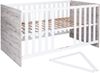 arthur berndt Babybett Bente, Gitterseiten aus Massivholz, 4-fach höhenverstellbares Lattenrost Bild 4