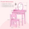 2 in 1 Kinder Schminktisch mit Hocker Frisiertisch mit Beleuchtung Rosa Bild 3