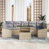 vidaXL Garten-Sofa-Set mit Kissen 8 pcs Beige und Hellgrau Poly-Rattan 3348956 Bild 3