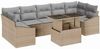 vidaXL Garten-Sofa-Set mit Kissen 8 pcs Beige und Hellgrau Poly-Rattan 3348956 Bild 2