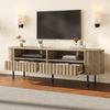 TV-Schrank 160 x 40 x 48 cm in Naturholzoptik, MDF mit 2 Schubladen und 5 Stützbeinen Bild 2