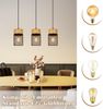 ZMH Hängelampe Vintage Pendelleuchte Esstisch: 3 Flammig Hängeleuchte Schwarz Holzmaserung Wohnzimmer Esszimmerlampe Industrial E27 Lampenfassung MAX. 25W Esstischlampe für Schlafzimmer Küche Bar Flur Bild 5
