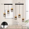 ZMH Hängelampe Vintage Pendelleuchte Esstisch: 3 Flammig Hängeleuchte Schwarz Holzmaserung Wohnzimmer Esszimmerlampe Industrial E27 Lampenfassung MAX. 25W Esstischlampe für Schlafzimmer Küche Bar Flur Bild 3