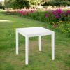 Dmora Außentisch Angelico, quadratischer Gartentisch, fester Couchtisch mit Rattan-Effekt, 100 % Made in Italy, 79x79h72 cm, Weiß Bild 2