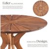 tectake Gartentisch runder outdoor Esstisch aus massivem Akazienholz, 70 x 70 x 62 cm (Terrassentisch Pollensa, 1-St, in braun), Tischplatte mit Sonnenmuster, höhenverstellbare Füße, wetterfest Bild 3