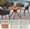 tectake Gartentisch runder outdoor Esstisch aus massivem Akazienholz, 70 x 70 x 62 cm (Terrassentisch Pollensa, 1-St, in braun), Tischplatte mit Sonnenmuster, höhenverstellbare Füße, wetterfest Bild 2