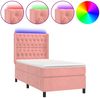 vidaXL Boxspringbett mit Matratze & LED Rosa 80x200 cm Samt 3139714 Bild 2