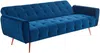 Vente-unique - Schlafsofa Klappsofa 3-Sitzer - Samt - Dunkelblau - POLANI Bild 5