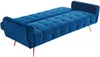 Vente-unique - Schlafsofa Klappsofa 3-Sitzer - Samt - Dunkelblau - POLANI Bild 4