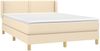 Boxspringbett mit Matratze Stoff Creme 140x200 cm Bild 3
