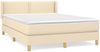 Boxspringbett mit Matratze Stoff Creme 140x200 cm Bild 2