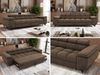 Sofa NIDELLA, 3-Sitzer Sofa mit Schlaffunktion, Wellenfeder, Polstersofa mit Armlehnen und schwarze Beine - Braun Velvet Bild 2