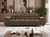 Sofa NIDELLA, 3-Sitzer Sofa mit Schlaffunktion, Wellenfeder, Polstersofa mit Armlehnen und schwarze Beine - Braun Velvet Bild 5