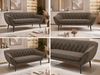Sofa, Wohnzimmersofa PIRS 3, Skandinavisches Sofa 3-Sitzer, Sofa mit Wellenfederung, schwarze Füße, Breite 180 cm Hoher Sitzkomfort - Braun Velvet Bild 2