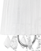 'Evans' Hängeleuchte Weiß Metall 3-flammig mit Kristallen aus Acrylglas und Stoffschirm Kronleuchter-Optik Glamour Stil Bild 5