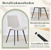 Esszimmerstuhl H 83 x T 50 x B 47 cm aus Kunstleder und Metall in Weiß/Schwarz, ergonomische Form im modernen Design, 4er-Set Bild 2