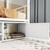Etagenbett 90x200 aus Metall mit Schuhschrank, 2 Schränken, Sicherheitsgeländer und Leiter, Kinderbett mit zweißSchlafplätzen, weiß Bild 4