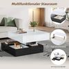 Merax Couchtisch mit 360°drehbarer Tischplatte, Doppelschicht Wohnzimmertisch mit 3 Schubladen, Hochglanz geometrischer Kaffeetish, anhebbarer Sofatisch, Beistelltisch mit Stauraum, Weiß+Schwarz Bild 5