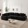 Ecksofa aus Cord, modulares Design, 382x104x69 cm, schwarz, ohne Aufbau Bild 3