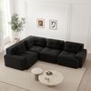 Ecksofa aus Cord, modulares Design, 382x104x69 cm, schwarz, ohne Aufbau Bild 2