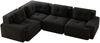 Ecksofa aus Cord, modulares Design, 382x104x69 cm, schwarz, ohne Aufbau Bild 5