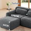 Modulares Sofa aus Plüsch mit rutschfester Basis, grau Bild 4