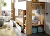 Dmora Schlafzimmer Keli, Komplettes Schlafzimmer, Kinderzimmer, Loft-Bett Kit, 245x110 h150 cm, Weiß und Knoteneiche Bild 4