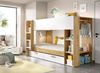 Dmora Schlafzimmer Keli, Komplettes Schlafzimmer, Kinderzimmer, Loft-Bett Kit, 245x110 h150 cm, Weiß und Knoteneiche Bild 2