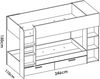 Dmora Schlafzimmer Keli, Komplettes Schlafzimmer, Kinderzimmer, Loft-Bett Kit, 245x110 h150 cm, Weiß und Knoteneiche Bild 3