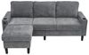 Merax Schlafsofa 3-Sitzer-Sofa mit USB & Typ-C-Anschlüssen, 202*137*80cm 1 Teile, L-förmiges Schlafsofa mit Getränkehaltern & Hocker, Leinen Polstersofa Bild 4