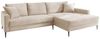 Massivart® Ecksofa SUMMER Cord creme / 276 cm, Cordsofa / Nosagunterfederung / schwarze Metallbeine Bild 4