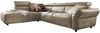KAWOLA Sofa RISO Ecksofa mit motorischer Sitztiefenverstellung Leder grau Recamiere links 81 x 240 x 263 cm Bild 2