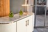 KAWOLA Sideboard MARIA Marmorplatte Kunstleder weiß 76 x 40 x 150 cm Bild 4