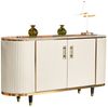 KAWOLA Sideboard MARIA Marmorplatte Kunstleder weiß 76 x 40 x 150 cm Bild 3