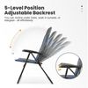 HOMECALL Gartenstuhl Hochlehner Campingstuhl Klappstühle Gepolstert Faltstuhl Balkonstuhl (Anglerstuhl, 2 St), mit 5-Fach Verstellbare lehne, für Camp Garten Balkon, Belastbar 150KG Bild 4